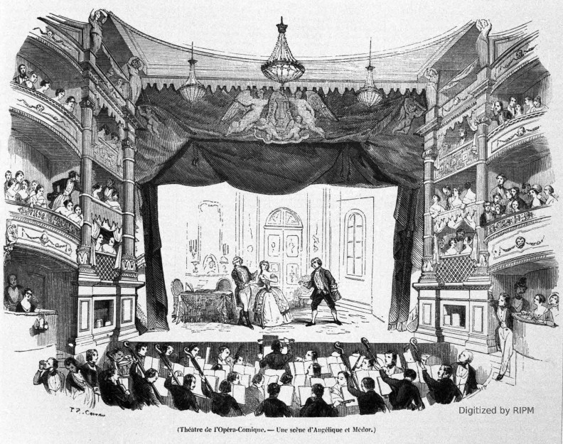 Théâtre de l’Opéra-Comique. — Une scène d’<em>Angélique et Médor</em>.