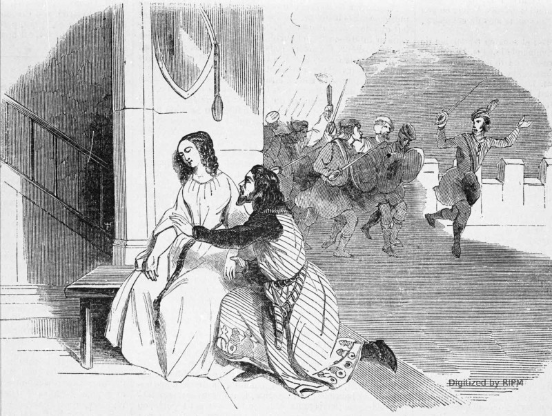 <em>Wallace</em>, troisième acte :  Madame Thillon, Hélène. — M. Hermann Léon, lord Arthur.