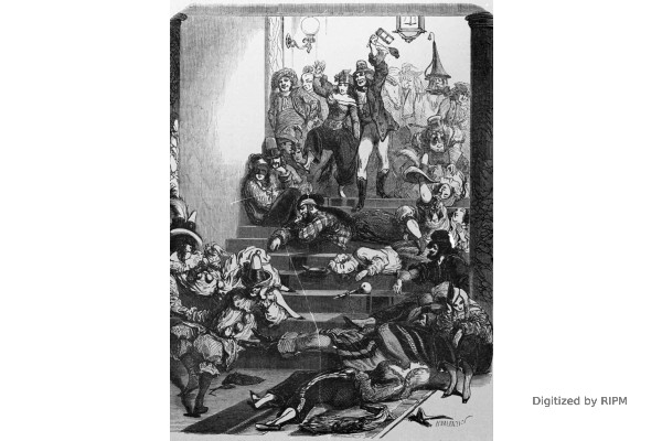 Bal de l’Opéra le mardi gras. — La sortie.