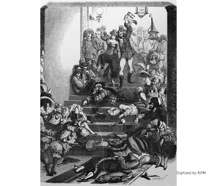 Bal de l’Opéra le mardi gras. — La sortie.
