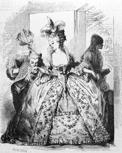 Histoire de la mode. — N. 7. La loge de l’Opéra (1778).