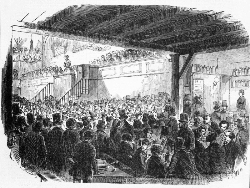 Concert populaire donné dans la salle de la Fraternité, rue Martel, au profit des ouvriers constructeurs de la salle.