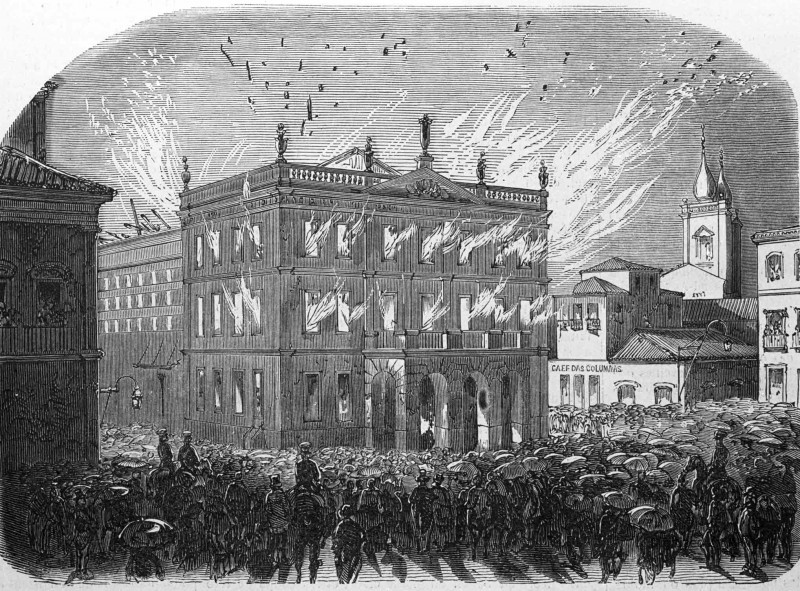 Incendie du théâtre de San-Pedro d’Alcantara à Rio-Janeiro, le 9 août 1851.