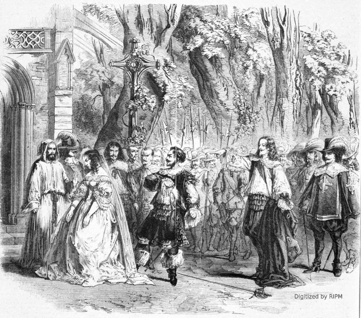 Théâtre de l’Opéra. — <em>La Fronde</em>, 4e acte. — Décoration de MM. Naulo et Rubé. — Loïse, Mlle Lagrua ;  Richard, M. Roger ;  le duc de Beaufort, M. Obin.