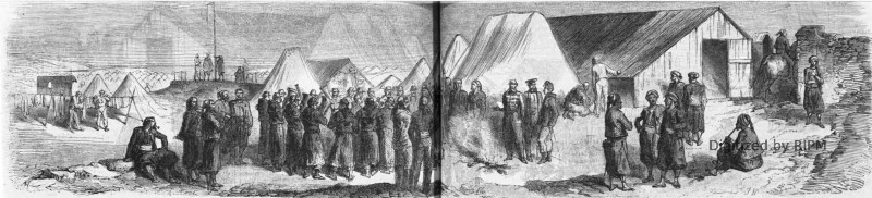 Le bivouac du général Bosquet devant Sébastopol. — D’après M. Protais.