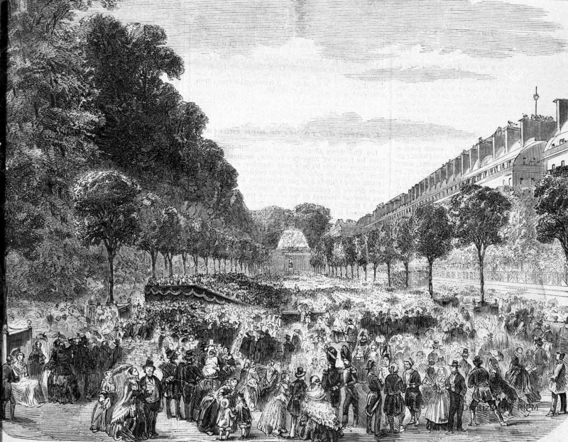Fête du 15 août 1856. Concert dans la grande allée dite de Méléagre, aux Tuileries.
