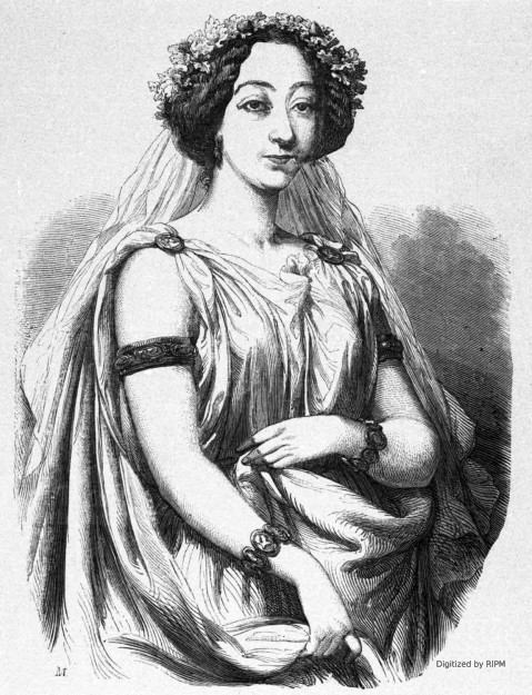 Mlle Bochkoltz-Falconi, cantatrice de la cour de Saxe-Cobourg-Gotha.