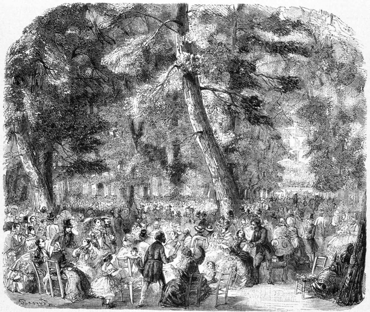 Concerts militaires dans le jardin du Palais des Tuileries.