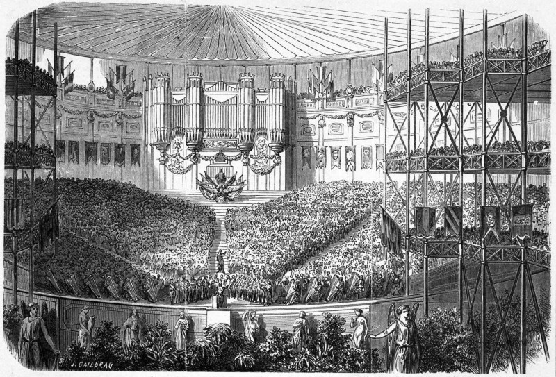 Concert donné par les orphéonistes de France dans le palais de Sydenham, en Angleterre.