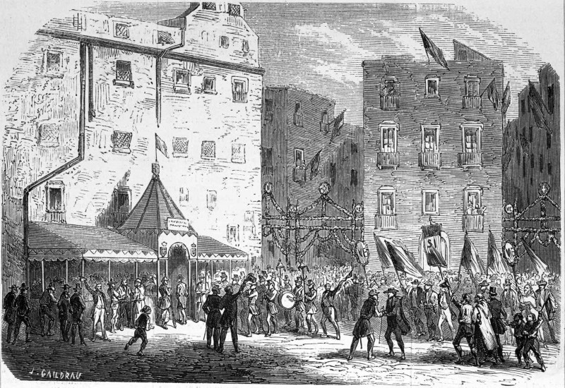Habitants de Naples se rendant aux comices pour le vote de l’annexion, le 21 octobre 1860.