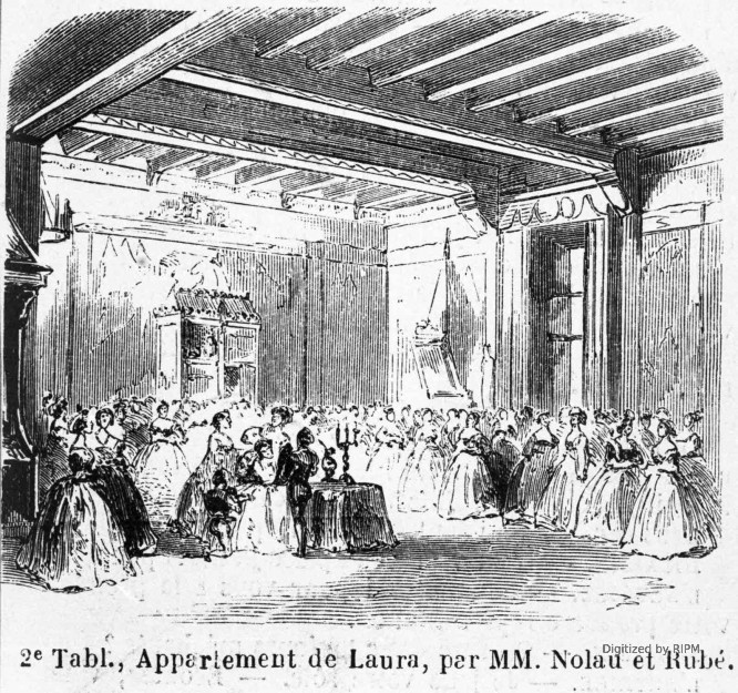 [Pierre de Médicis.] 2e Tableau, Appartement de Laura, par MM. Nolau et Rubé.