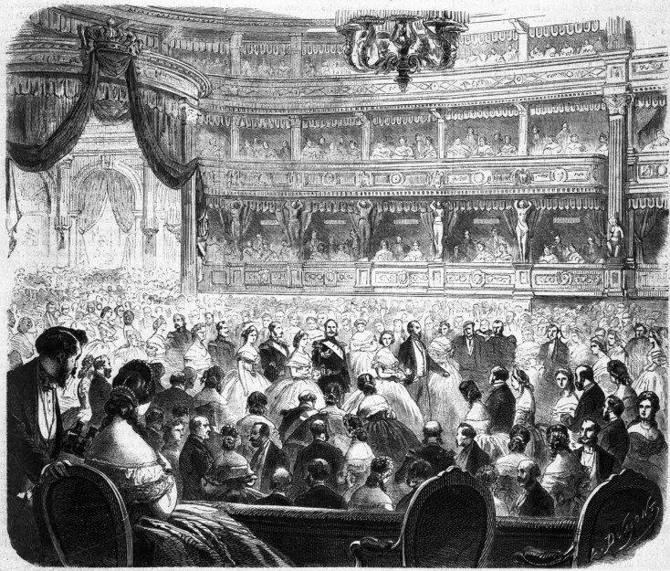 S. M. le roi de Prusse ouvrant le bal de l'Opéra à Berlin. — D’après un croquis de M. Bietsch.