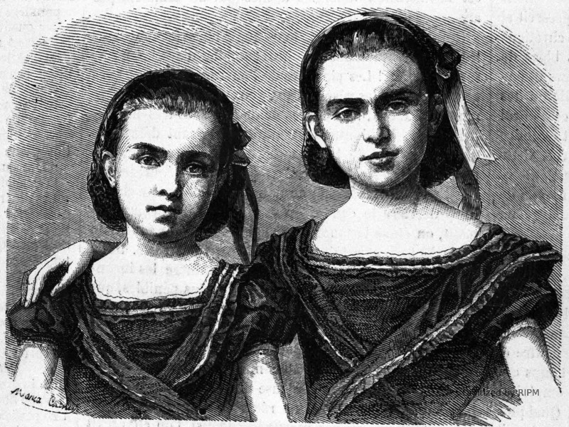 Les jeunes sœurs Delepierre. — D’après une photographie de M. Trinquart.