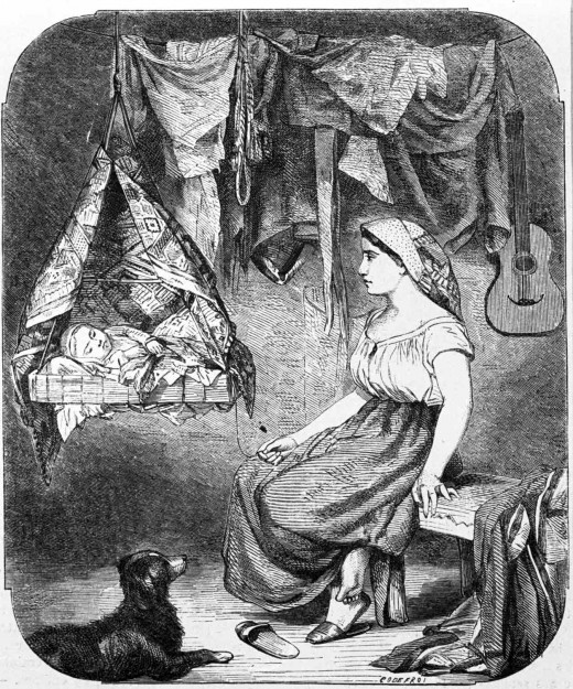 Salon de 1863. — « Le Berceau », scène de l'Amérique espagnole. Tableau de M. J.-L. Pallière.