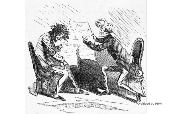 Hector Berlioz et Richard Wagner luttant à qui endormira l’autre.