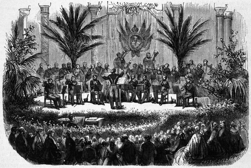 Concert de Bienfaisance donné à Lyon par la musique des Guides de la Garde. — Croquis de M. Steyert.