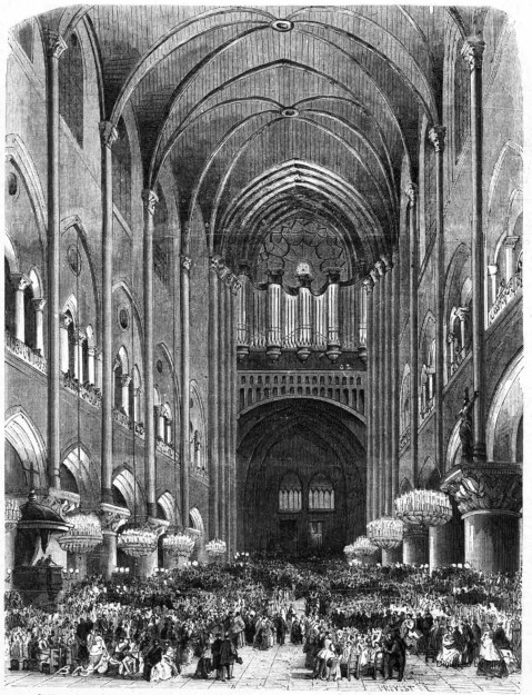 Paris. — Inauguration du nouvel Orgue de Notre-Dame. — D’après un croquis de M. Pignard.