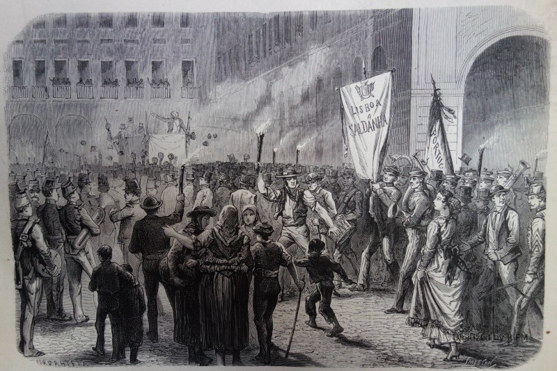 Événements du Portugal. — Manifestation à Lisbonne en faveur du maréchal Saldanha.