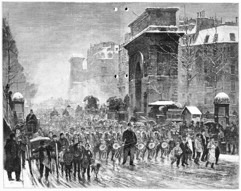 Le régiment qui passe. D’après le tableau de M. Detaille (Salon de 1875).