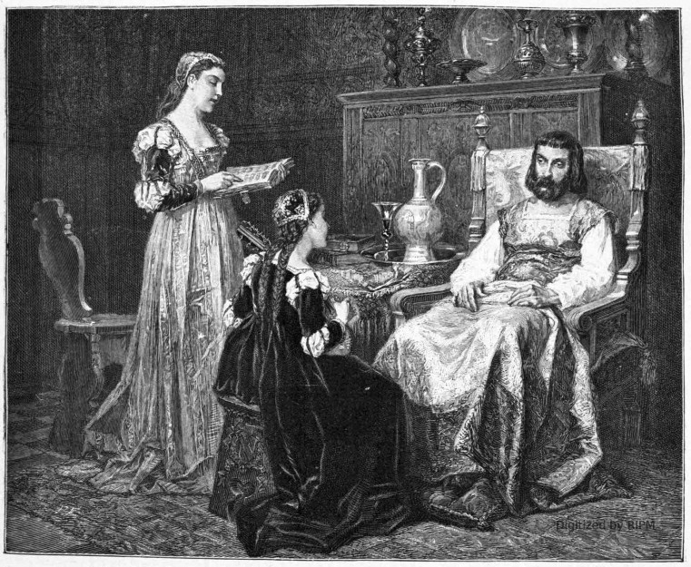 Salon de 1875. Bayard et les jeunes filles de Brescia. Tableau de M. Beyle.