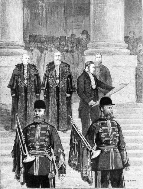 Londres. — Proclamation officielle du titre d’Impératrice conféré par le Parlement anglais à la reine Victoria.