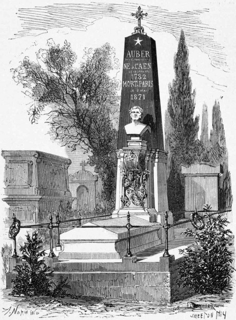 Le tombeau d’Auber au cimetière du Père-Lachaise, inauguré le 29 janvier.