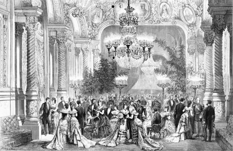 Paris. — Le bal de bienfaisance du 27 février, au théâtre de l’Opéra. — La réception du maréchal de Mac-Mahon dans le foyer de la danse.
