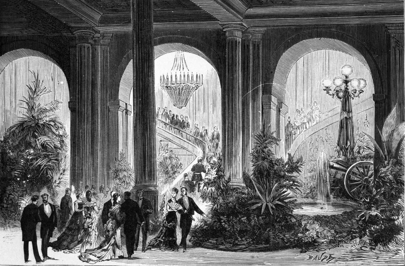 [Le bal de la Société de sauvetage des naufragés au Grand-Théâtre de Bordeaux.] Entrée du grand escalier.