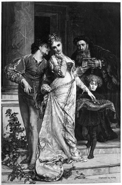 L' amour et l'argent. D’après le tableau de M. Vély. — Salon de 1878.