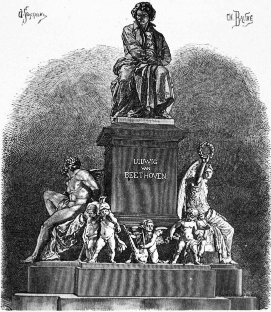 Vienne. — Le monument élevé à la mémoire de Beethoven. D’après une photographie envoyée à l'Illustration, par M. Nohl, d’Heidelberg.