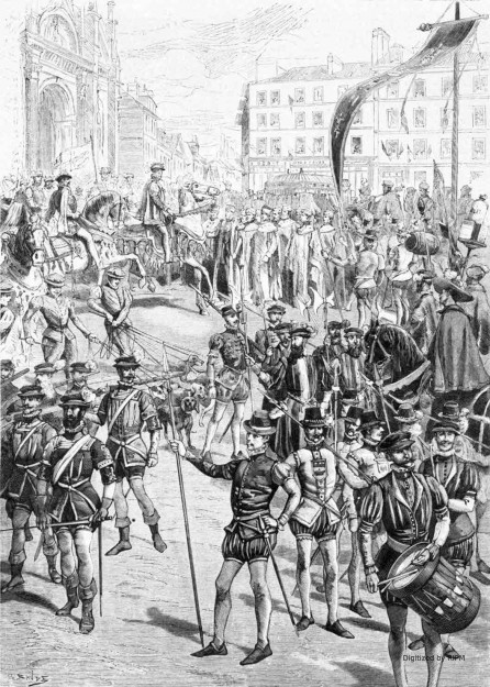 Rouen. — La grande fête historique donnée au profit des pauvres. L’entrée du roi Henri II à Rouen, le 1er octobre 1550.