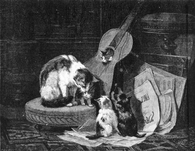 Musique de chambre. Tableau de Mme Ronner. — Exposition des Beaux-Arts de Bruxelles.