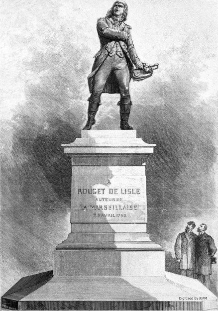 [La statue de Rouget de l’Isle inaugurée à Choisy-le-Roi, le 23 juillet. Léopold Steiner, statuaire ;  Lucien Leblanc, architecte.]