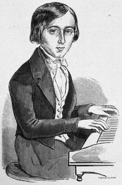 Portrait de Saint-Saëns à l’âge de dix ans. Publié dans l’Illustration du 23 mai 1846.