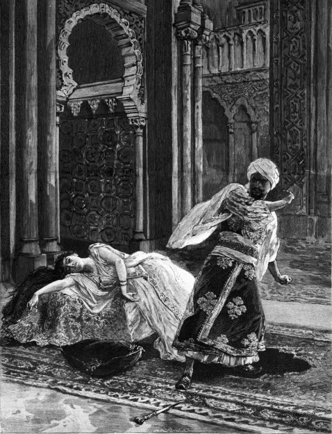 Théâtre de l’Opéra. — <em>Zaïre</em>, opéra en deux actes, de MM. Blau et Besson, musique de M. Véronge de la Nux. Acte 2, scène VIII. La mort de Zaïre.