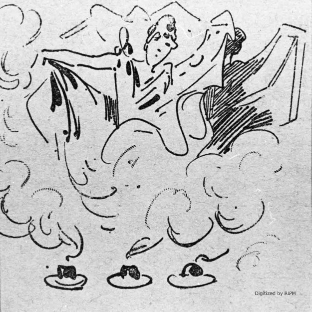 « Les Loïe Fuller » : rien de plus simple : les danseuses agitent leurs jupes et la maîtresse de maison allume cinq à six feux de Bengale dans le salon.