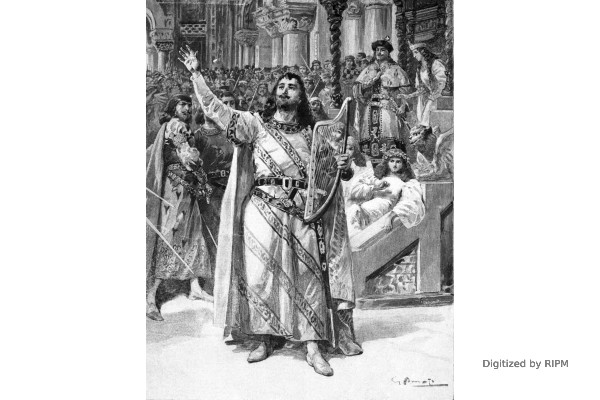 Théâtre national de l’Opéra. — <em>Tannhauser</em>, opéra en trois actes et quatre tableaux, de Richard Wagner. Le concours des maîtres chanteurs à la Wartburg : Tannhauser célébrant le Vénusberg (2e acte).