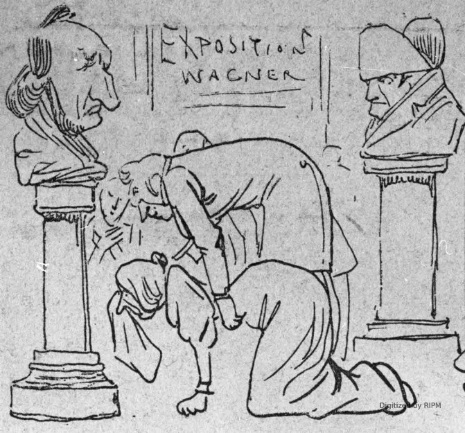Le culture de Wagner remplaçant celui de Napoléon, on annonce l’ouverture de l’Exposition du <em>Tannhauser</em>.