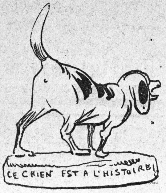 Un chien empaillé, de la meute de 1861.