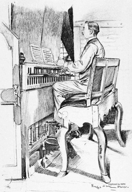 Le carillonneur devant son clavier.